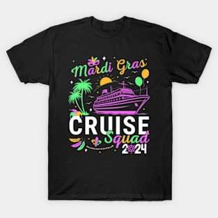 Mardi Gras Cruise Squad 2024 Family Matching Trip Costume T-Shirt